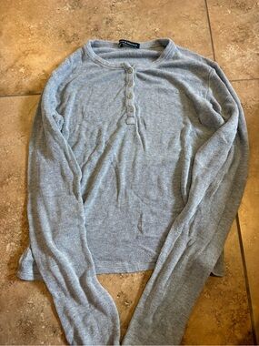 Brandy Melville Grey Henley Sweater